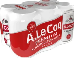 A. LE COQ ALKOHOLITON OLUT 0,0% 0,33 TLK 6-PACK 1,98 L