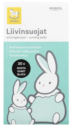 AINU LIIVINSUOJUS MUSTA TARRAKIINNITYKSELLÄ 30 KPL