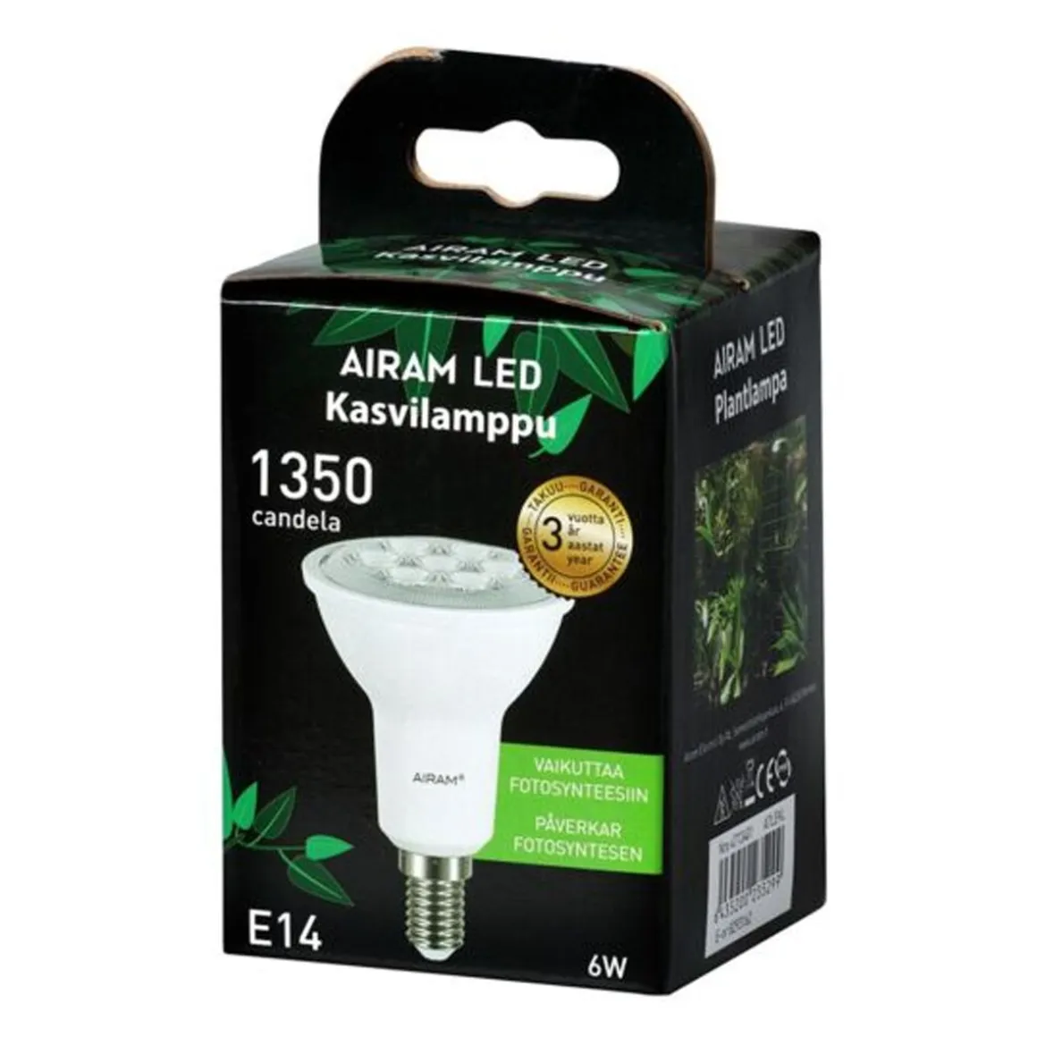 AIRAM LED KASVILAMPPU PAR20 6,2W E14, 1350 CD, 25000H