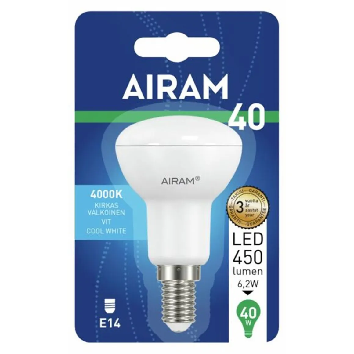 AIRAM LED KOHDELAMPPU R50 4W E14 450LM/130CD, 4000K