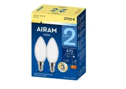 AIRAM LED KYNTILÄLAMPPU HIMMEÄ LED 2PACK 4,5W E14, 2700K 470 LM