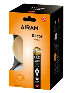 AIRAM LED LAMPPUDEC FG GLOBE-95 4,9W 400LM E27 2200K AMBER