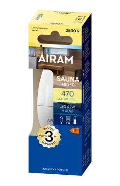 AIRAM LED SAUNALAMPPU 4,7W 470LM E14