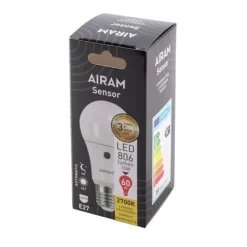 AIRAM LED SENSOR VAKIOLAMPPU 8,6W E27 806 LM 25 000H