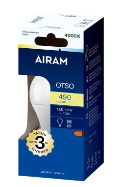 AIRAM LED VAKIOLAMPPU 4,9W 4000K 470 LM, 15,000H