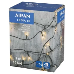 AIRAM LEDIA 40 LÄMM.VALK,TUMMA JOHTO ULKO-JA SISÄKÄYTTÖÖN
