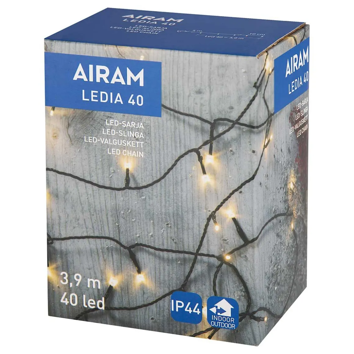 AIRAM LEDIA 40 LÄMM.VALK,TUMMA JOHTO ULKO-JA SISÄKÄYTTÖÖN