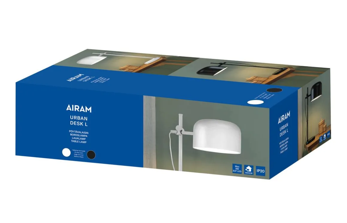 AIRAM PÖYTÄVALAISIN URBAN DESK L E27 VALKOINEN