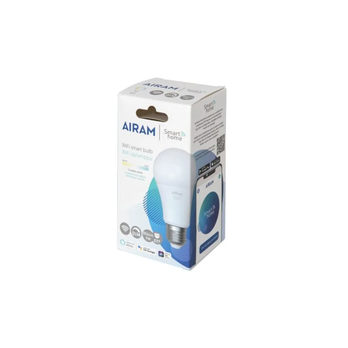 AIRAM SMART VAKIOLAMPPU 9W OPAALI E27, 806 LM, TW 2700-6500K