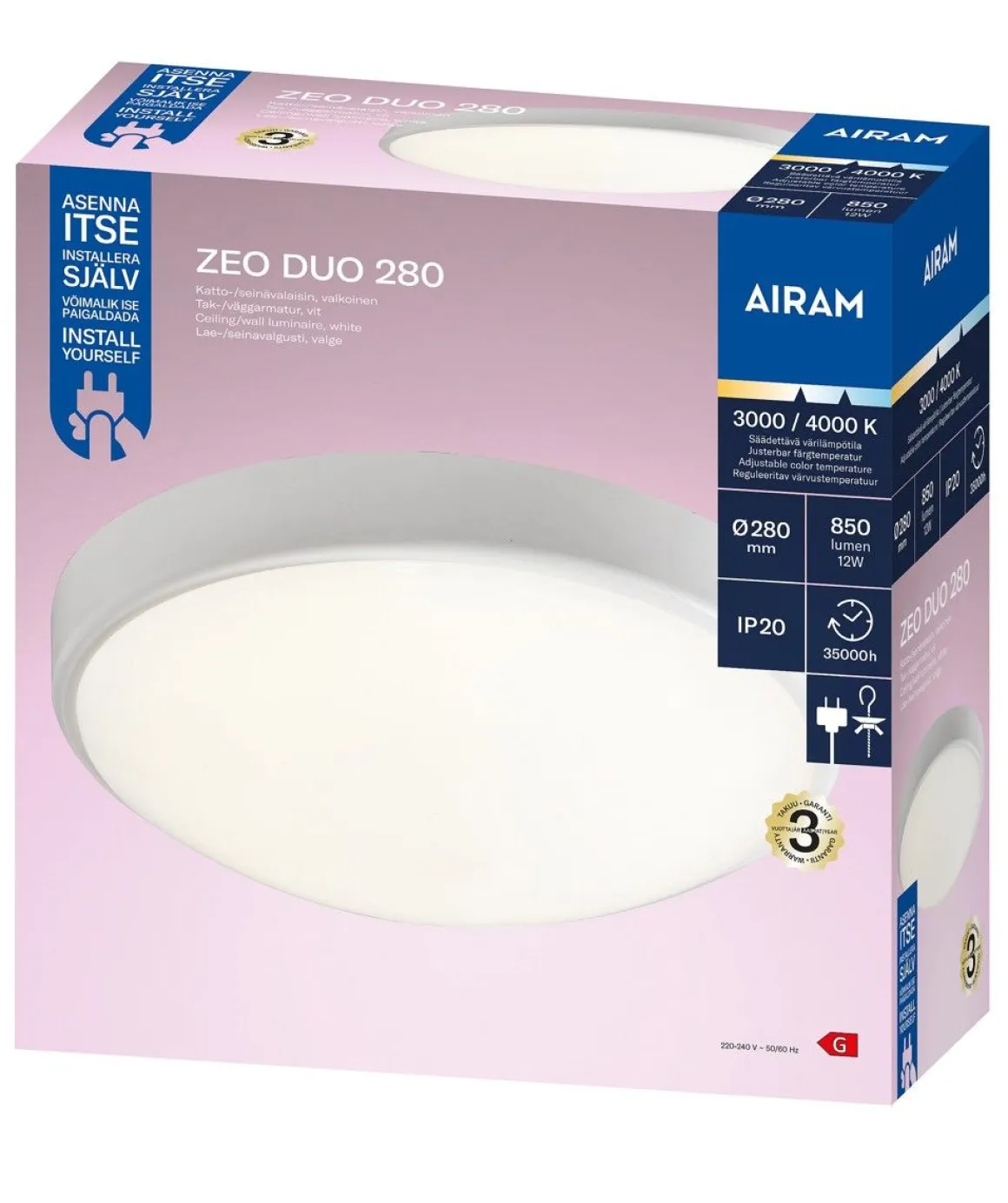 AIRAM ZEO 280 DUO KATTOVALAISIN IP20
