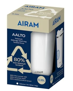 AIRAM AALTO TERÄSMUKI 0,35L VALKOINEN