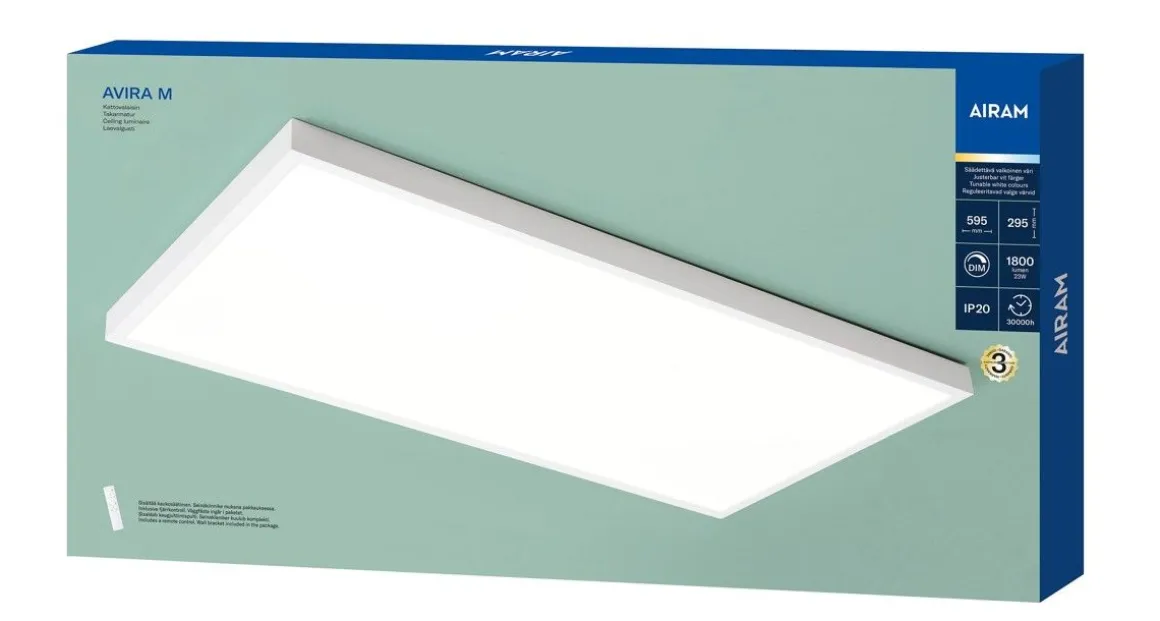 AIRAM AVIRA M PANEELIVALAISINIP20 23W CCT DIM + KAUKOSÄÄDIN