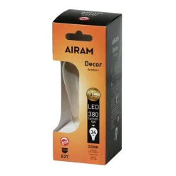 AIRAM LED AMBER ANTIIKKI EDISON 5W 2200K KIRKAS E27 HIMMENT. 380 LM