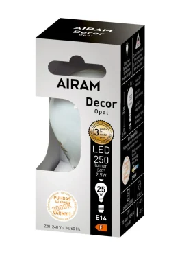 AIRAM LED DECOR MAINOSLAMPPU OPAALI 2,5W E14 250LM 360