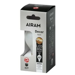 AIRAM LED DECOR VAKIOLAMPPU OPAALI 7W E27 806LM HIMMENTÄVÄ