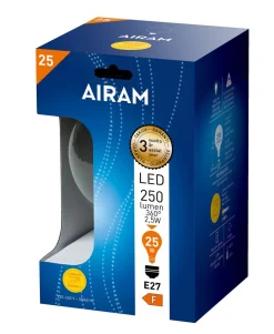 AIRAM LED GLOBE VAKIOLAMPPU KIRKAS 2,5W E27 POP-125 250LM, 15 000H