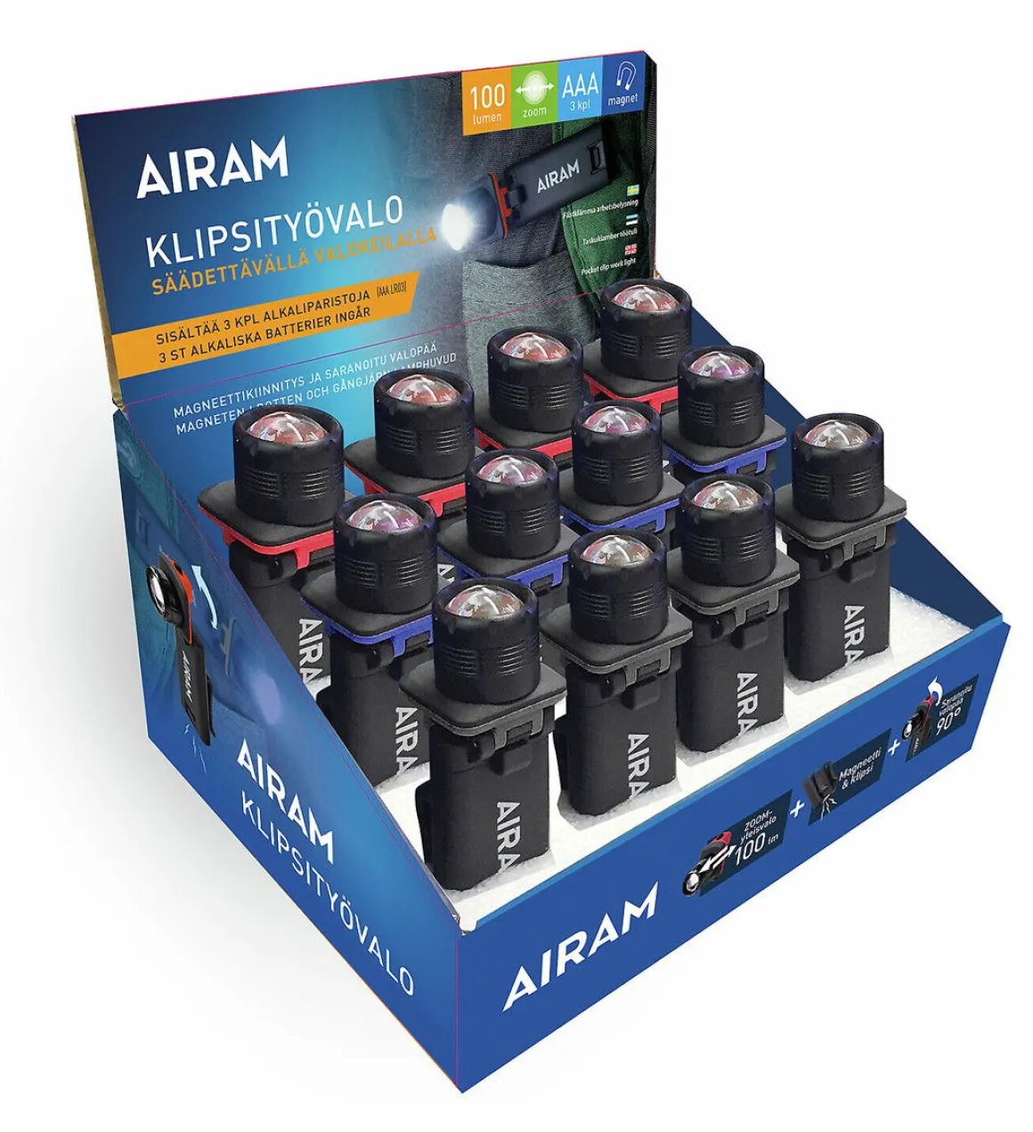 AIRAM LED KLIPSITYÖVALO SIS.PARISTOT 3XLR03 LAJITELMA