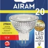 AIRAM LED KOHDELAMPPU MR16 FG 3,7W GU5.3 12V 260LM/480CD, HIMMENNETTÄVÄ