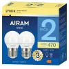 AIRAM LED KORISTELAMPPU OPAALI 4,9W E27 470 LM, 15 000H 2 KPL