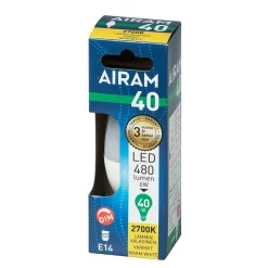 AIRAM LED KYNTTILÄLAMPPU OPAALI 4,9W E14 480 LM, HIMMENETTÄVÄ, 15 000H