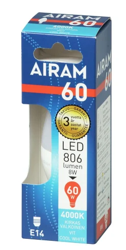 AIRAM LED KYNTTILÄLAMPPU 7,2W 4000K E14 840 LM, 15 000H