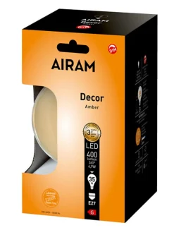 AIRAM LED LAMPPU DECFG GLOBE-125 4,9W 400LM E27 2200K KIRKAS, HIMMENNETTÄVÄ