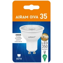 AIRAM LED OIVA KOHDEKUPULAMPPU PAR16 4,2W GU10, 3000K 110D 350L