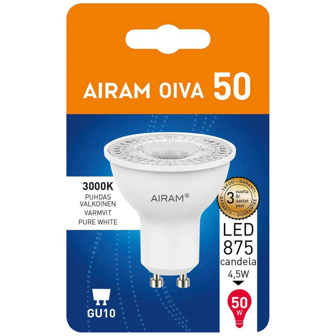 AIRAM LED OIVA PAR16 4,2W GU10, 3000K 36 370LM 875CD