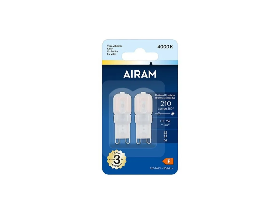 AIRAM LED PIENOISLAMPPU 840 210LM G9 FR 2BL