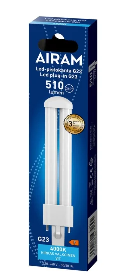 AIRAM LED PISTOKANTALAMPPU 5,7W G23 510LM 4000K