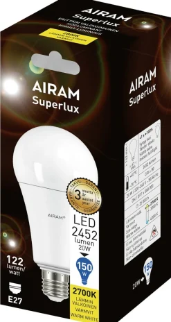 AIRAM LED SUPERTEHOLAMPPU 19W E27 2700K 2452 LM, 15 000H
