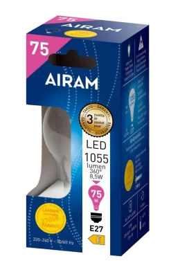 AIRAM LED VAKIOLAMPPU KIRKAS 8,5W E27 FILAM. 1055 LM, 15 000H