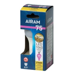 AIRAM LED VAKIOLAMPPU 10,5W E27 1060 LM, HIMMENNETTÄVÄ, 15 000H
