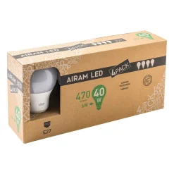 AIRAM LED VAKIOLAMPPU 4,9W 470 LM. 4-PACK E27, 2700K