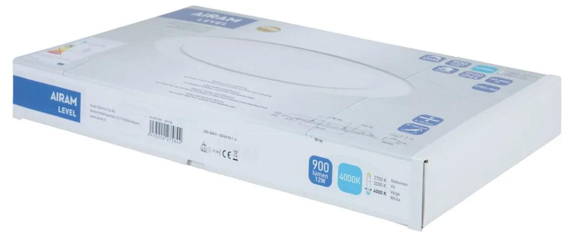 AIRAM LEVEL PANEELIVALAISIN IP44 12W/840 DIM PCO WH