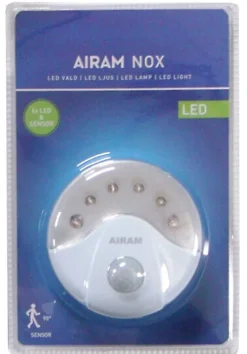 AIRAM NOX PARISTOVALAISIN LIIKETUNNISTIMELLA 6 LED, 3 X AA