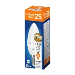 AIRAM OIVA LED KYNTTILÄLAMPPU E14 250LM 3W 3000K