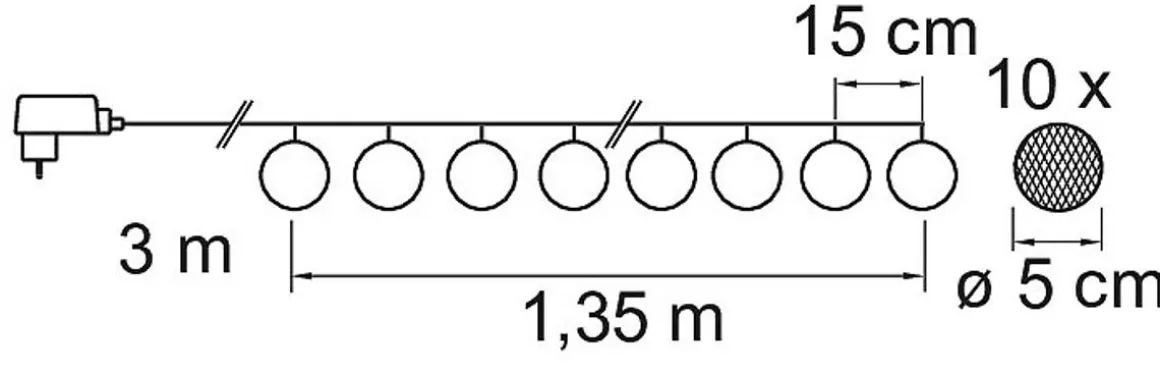 AIRAM ROOSA NAUHA PITSIPALLO 10 LED 3 M