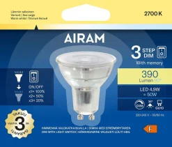 AIRAM 3-STEP KOHDELAMPPU 4,9W PAR16 GU10 2700K 390LM/600CD