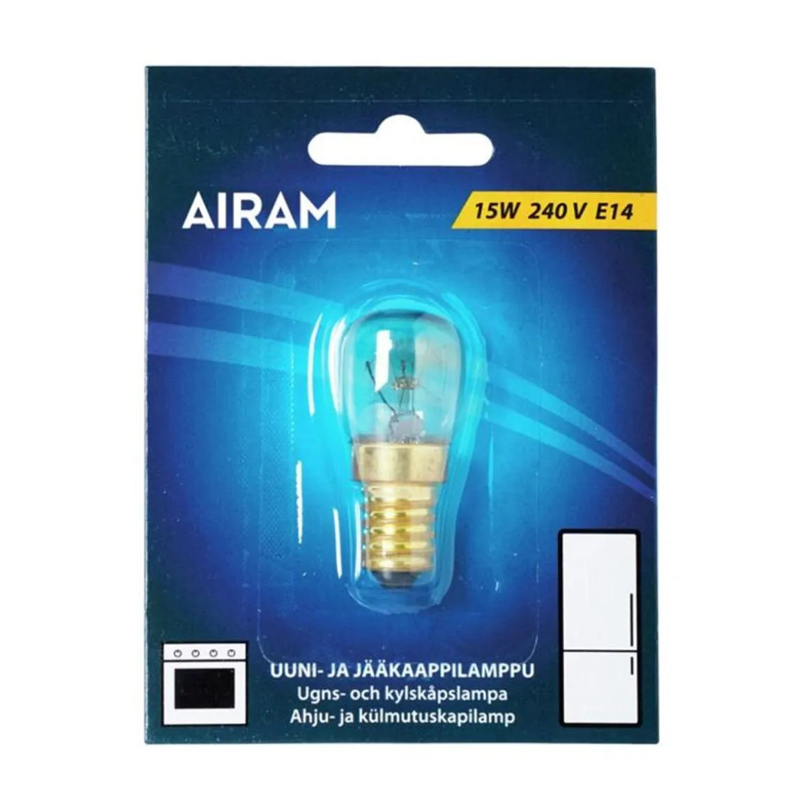 AIRAM UUNI/JÄÄKAAPPILAMPPU 15W E14 80LM 1000H