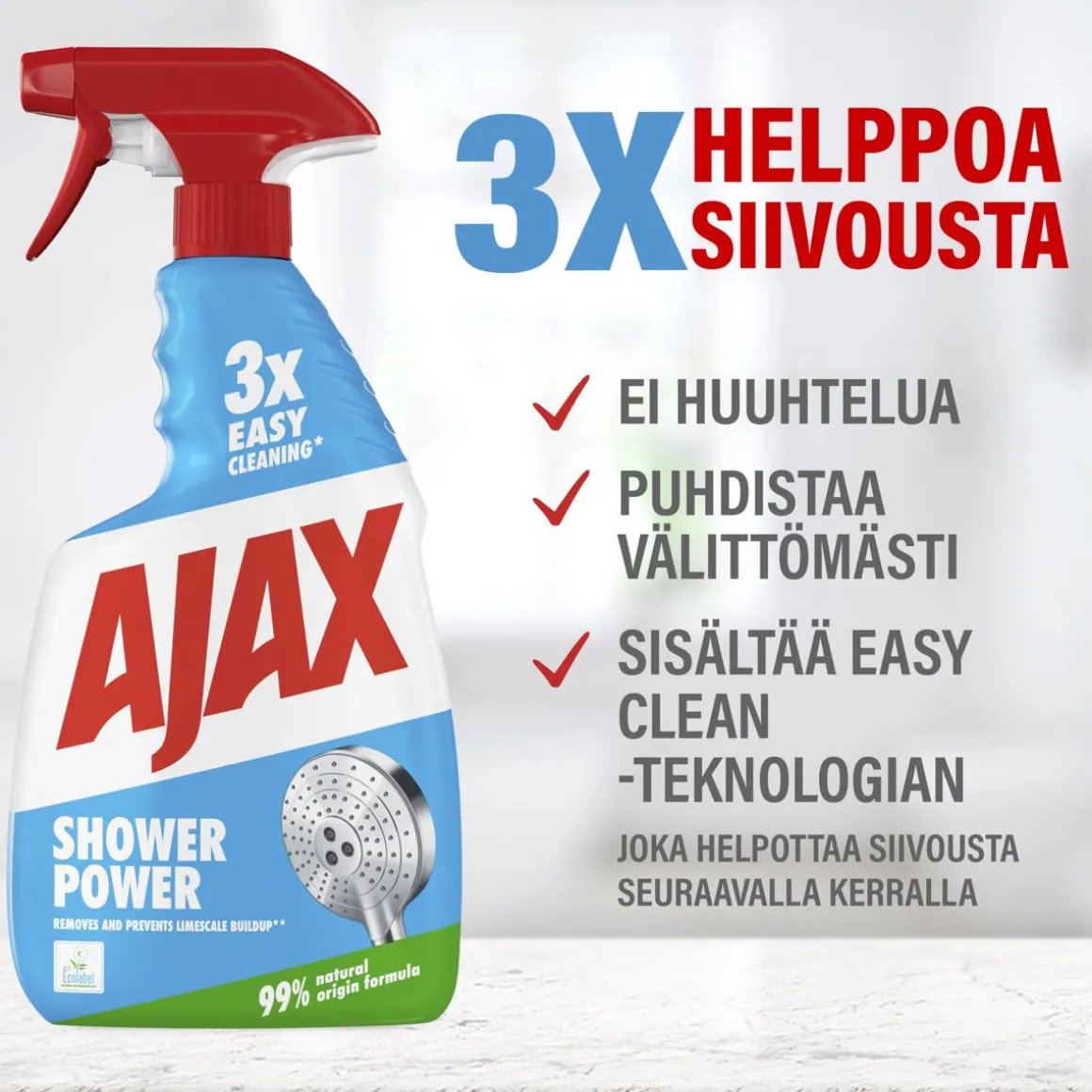 AJAX SHOWER POWER PUHDISTUSSPRAY 750 ML