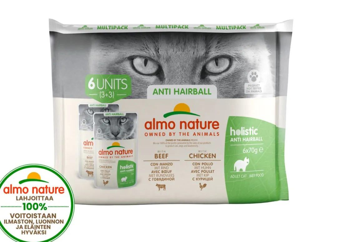 ALMO NATURE KISSAN ANNOSATERIA ANTI-HAIRBALL 6*70G NAUTA/KANA 420G
