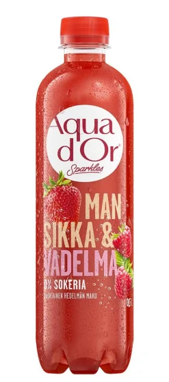 AQUA D'OR SPARKLES MANSIKKA & VADELMA KMP 500 ML