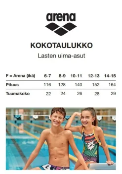 ARENA TYTTÖJEN UIMAPUKU SOLID LIGHTECH 10-11 MUSTA TEAMLINE