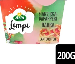 ARLA LEMPI MAUSTETTU RAHKA MANSIKKA-RAPARPERI LAKTON 200 G