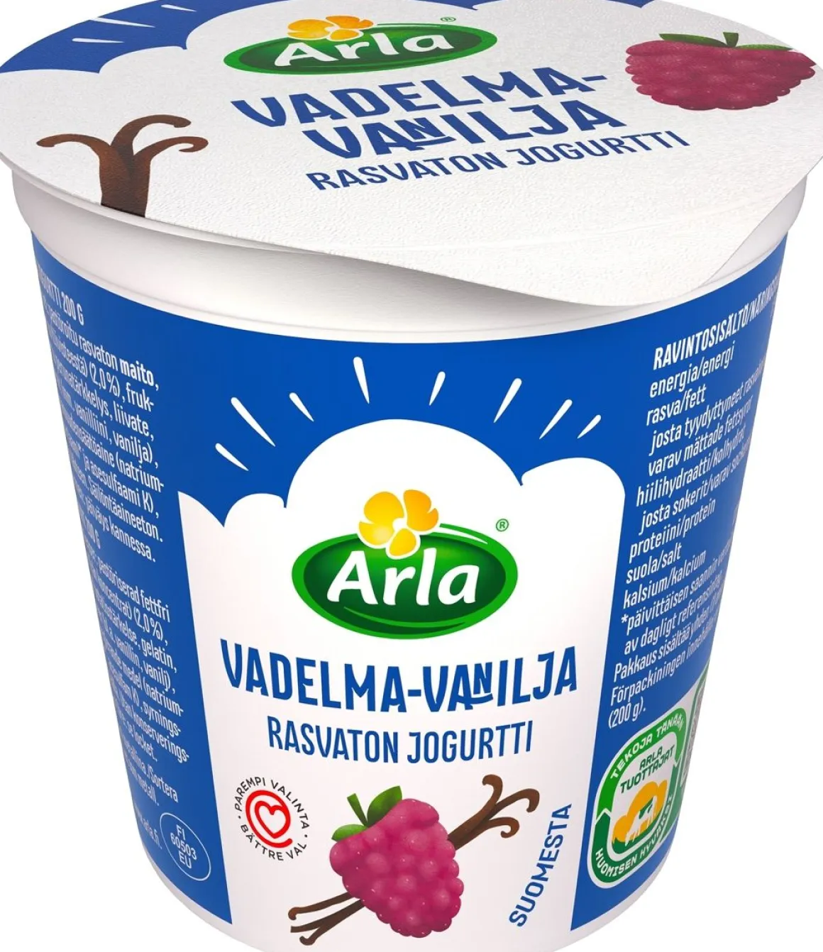 ARLA RASVATON VADELMA-VANILJAJOGURTTI 200 G
