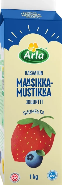 ARLA RASVATON MANSIKKA-MUSTIKKAJOGURTTI 1KG