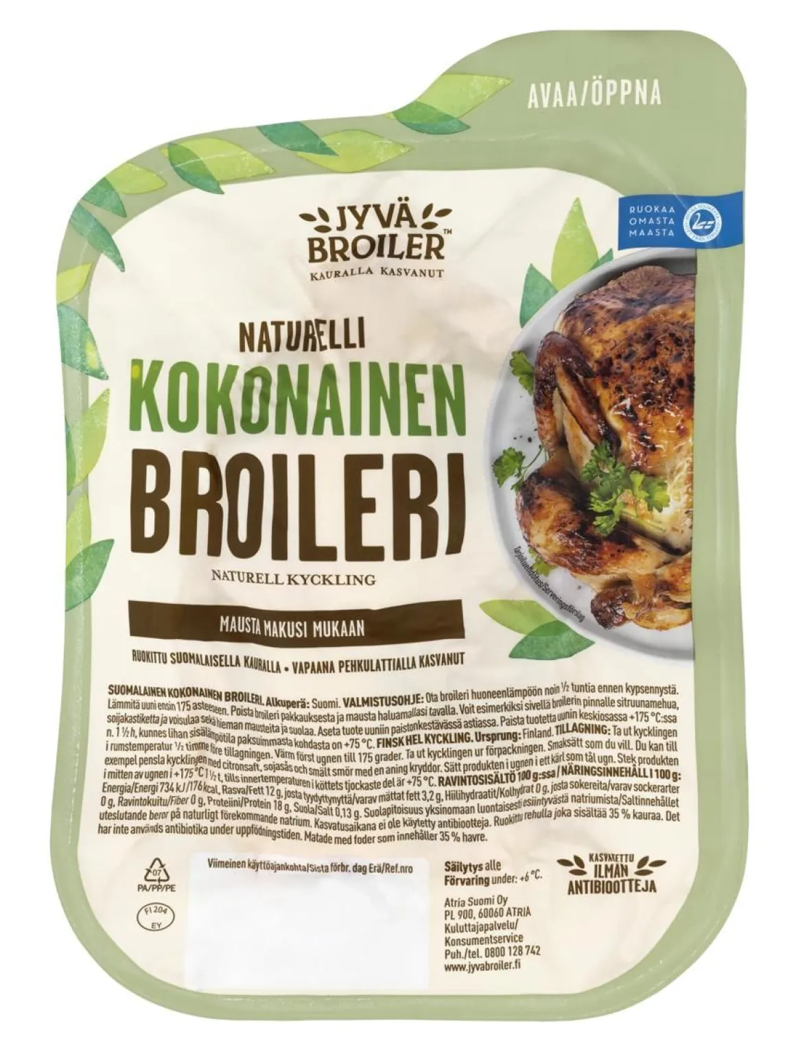 ATRIA JYVÄBR. MAUSTAMATON KOKONAINEN N. 1,2KG