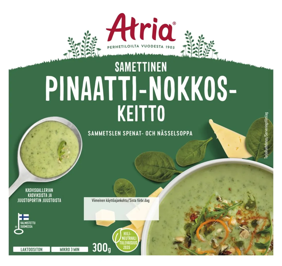 ATRIA SAMETTINEN PINAATTI-NOKKOSKEITTO 300 G