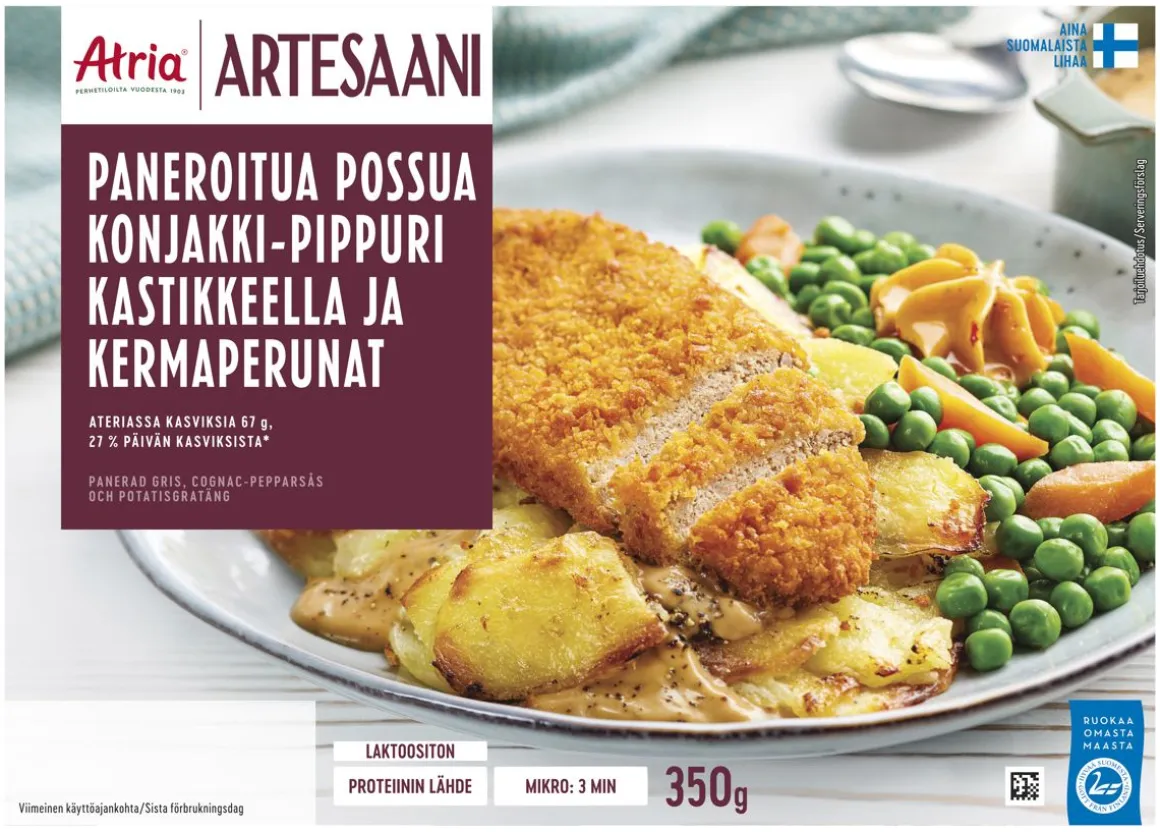 ATRIA ARTESAANI PANEROITUA POSSUA KONJAKKI-PIPPURIKASTIKKEELLA 350 G